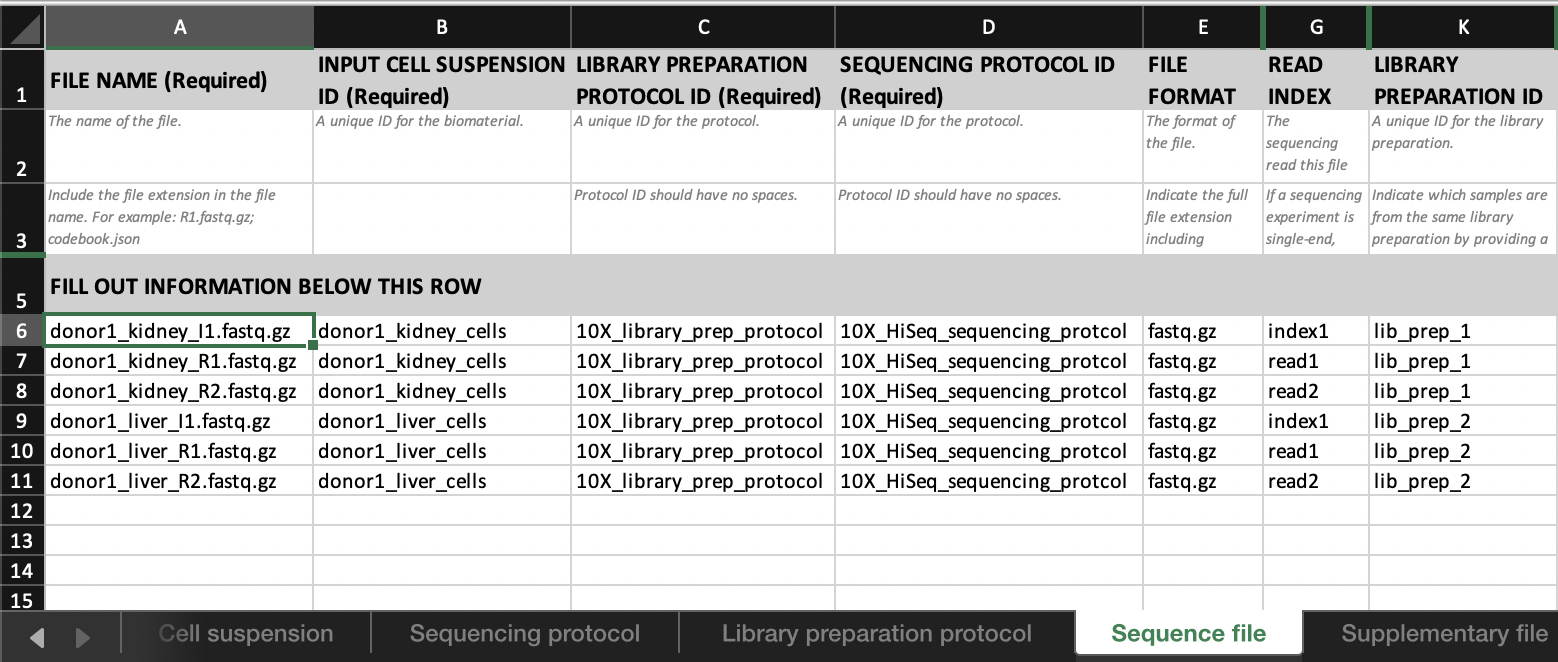 Sequence file tab